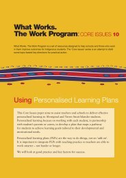 What Works. The Work Program: CORE ISSUES 10