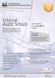 Internal Audit School - MIS Training