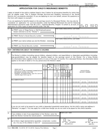 Application for Child's Insurance Benefits - Social Security