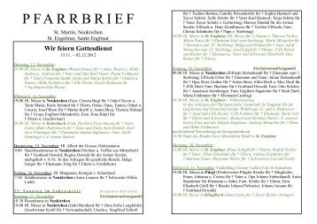 Mitteilungen – Hinweise - Pfarrei Sankt Englmar