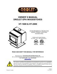 owner`s manual drolet epa woodstoves ht-1600 & ht-2000