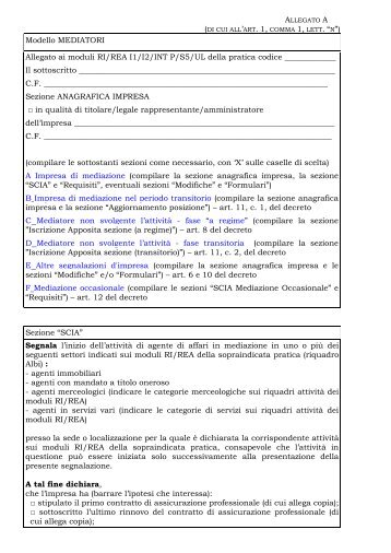 S.C.I.A. Agente di affari in mediazione - C32.pdf - Camera di ...