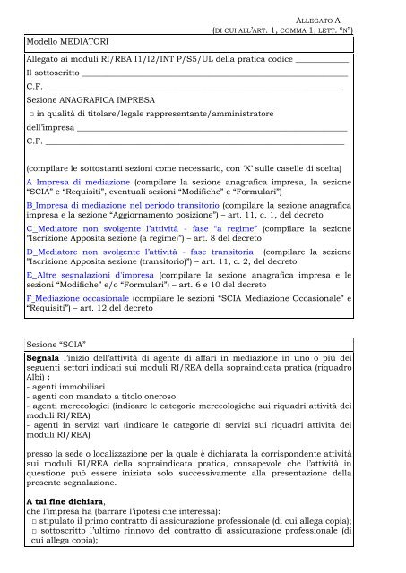 S.C.I.A. Agente di affari in mediazione - C32.pdf - Camera di ...