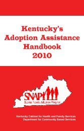 Kentucky's Adoption Assistance Handbook 2010 - CHFS Online ...