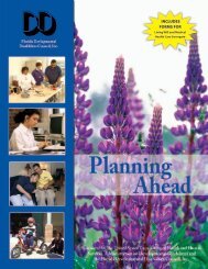 Planning Ahead - Florida Developmental Disabilities Council