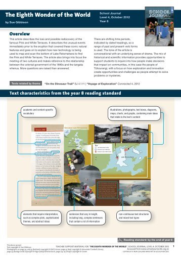 L4 October 2012 - The Eighth Wonder of the World - Literacy Online