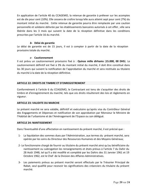 إعالن عن طلب عروض مفتوح / رقم 07 2013 - Ministère de l'Habitat, de l ...