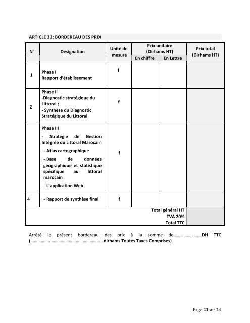 إعالن عن طلب عروض مفتوح / رقم 07 2013 - Ministère de l'Habitat, de l ...