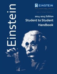 Student to Student Handbook - Albert Einstein College of Medicine