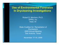 Use of Environmental Forensics In Drycleaning Investigations
