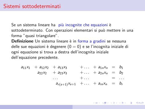 Sistemi lineari