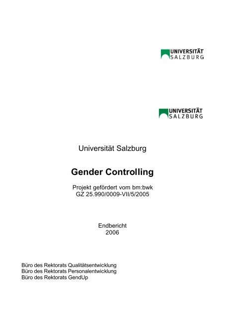 Gender Controlling - Bundesministerium für Wissenschaft und ...