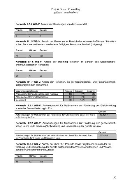 Gender Controlling - Bundesministerium für Wissenschaft und ...