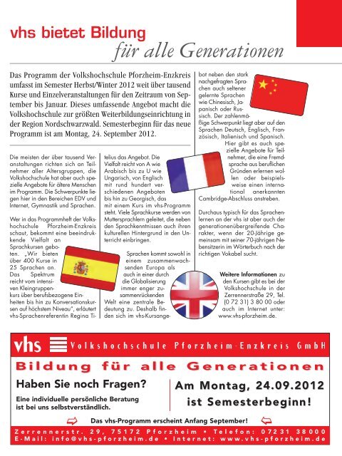 Ausgabe 2/2012 - Kreisseniorenrat Enzkreis - Stadt Pforzheim eV