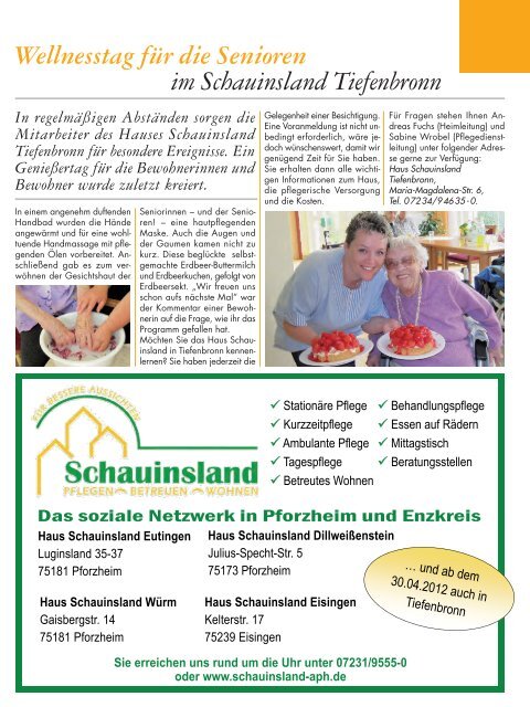 Ausgabe 2/2012 - Kreisseniorenrat Enzkreis - Stadt Pforzheim eV