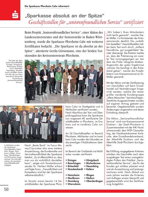 Ausgabe 2/2012 - Kreisseniorenrat Enzkreis - Stadt Pforzheim eV