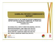 gambling review commission's report - Department of Trade and ...