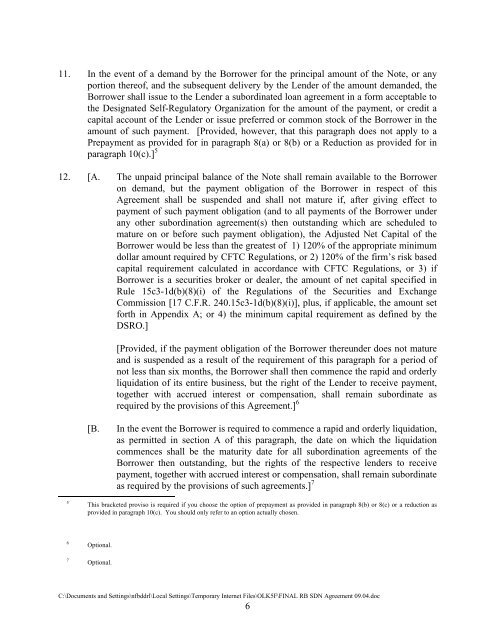 Sample Secured Demand Note Collateral Agreement