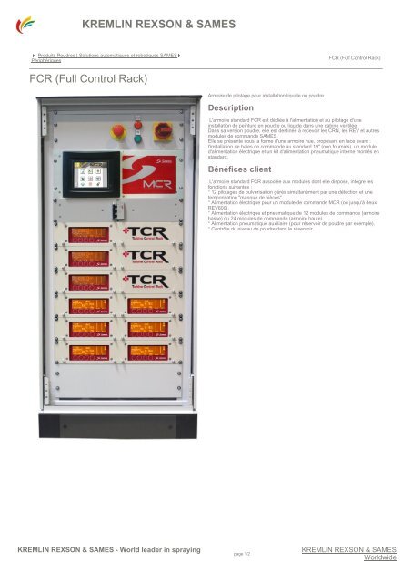 FCR (Full Control Rack) - Sames.com