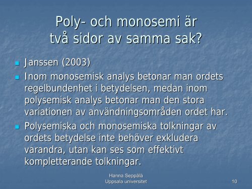 Kognitiv semantik - Uppsala universitet