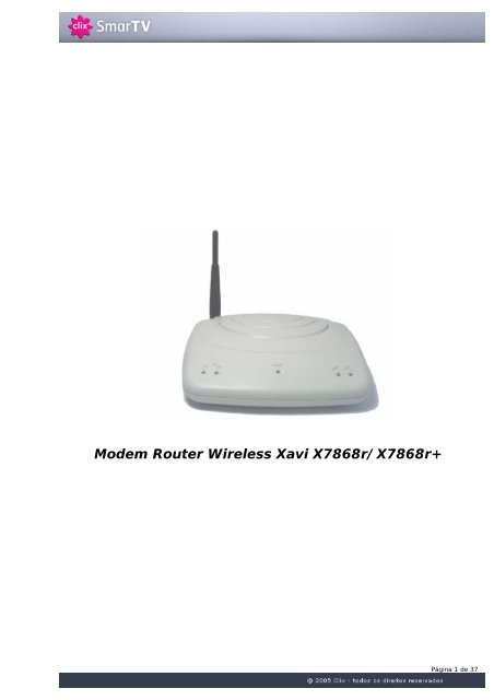 Modem Router Wireless Xavi X7868r/X7868r+ - Clix