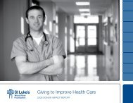 Giving to Improve Health Care - St. Luke's