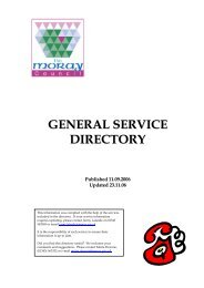 GENERAL SERVICE DIRECTORY - The Moray Council