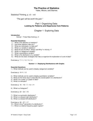 The Practice of Statistics Part I Organizing Data: Chapter 1 Exploring ...