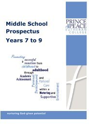 Middle School Prospectus - Prince of Peace Lutheran College