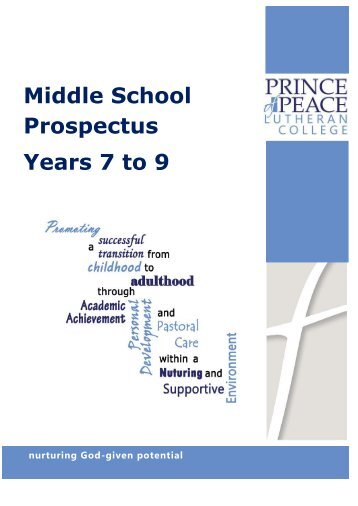 Middle School Prospectus - Prince of Peace Lutheran College
