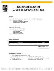 Specification Sheet Z-Select 4000D 5.3 mil Tag - Mobile ID Solutions