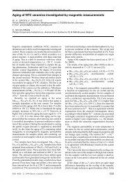 Aging of NTC ceramics investigated by magnetic measurements