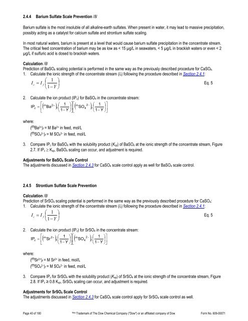 FilmTec Technical Manual - Chester Paul Company