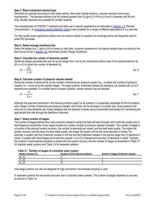 FilmTec Technical Manual - Chester Paul Company