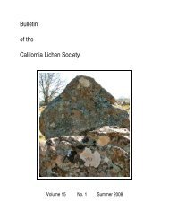 Volume 15(1): Summer 2008 - The California Lichen Society