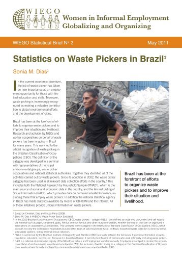 Statistics on Waste Pickers in Brazil - WIEGO