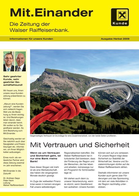 Mit.Einander - Walser Raiffeisenbank