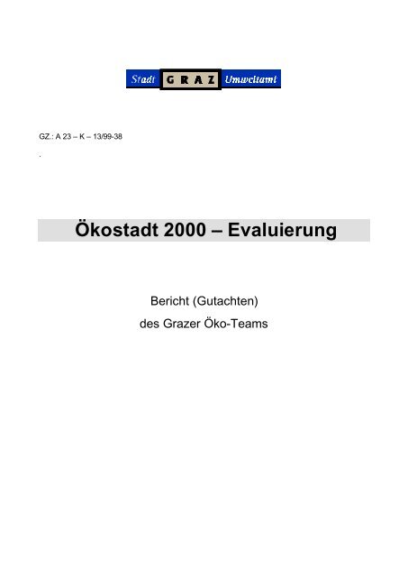 Ökostadt 2000 – Evaluierung - Ökostadt Graz