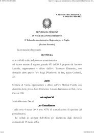TAR Puglia Bari sez. II 10/7/2013 n. 1134. - Appalti e Contratti