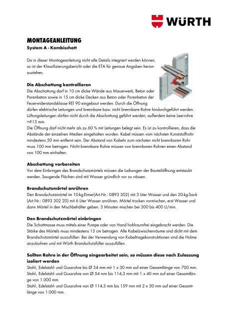 Montageanleitung System A - Würth