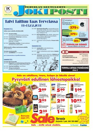 PysyvÃ¤sti edullinen lÃ¤hiostopaikka! - Tervola