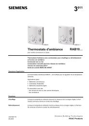 3011 Thermostats d'ambiance RAB10… - Siemens Schweiz AG