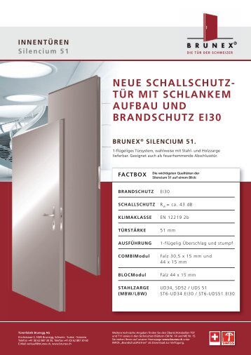 neue schallschutz- tÃ¼r mit schlankem aufbau und ... - Brunex