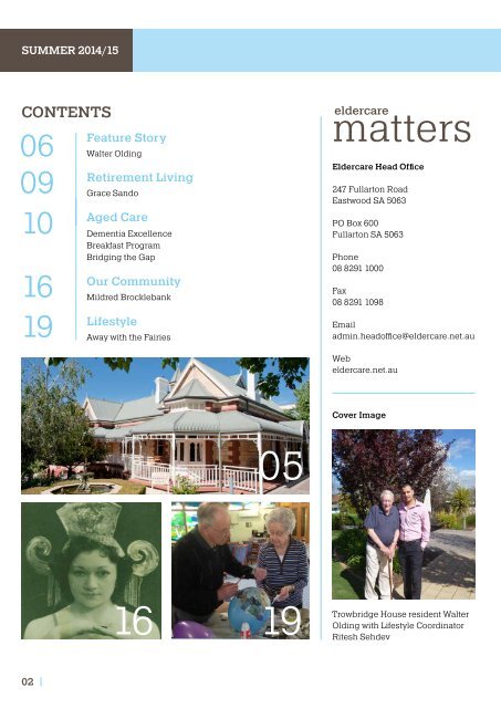 Eldercare Matters Newsletter - Summer 2014-15