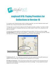 eaglesoft V16: Paying Providers for Collections in Version 16 - FAQ