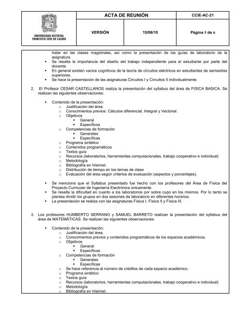 ACTA DE REUNIÃN LUGAR Sala de juntas piso 5. CoordinaciÃ³n ...