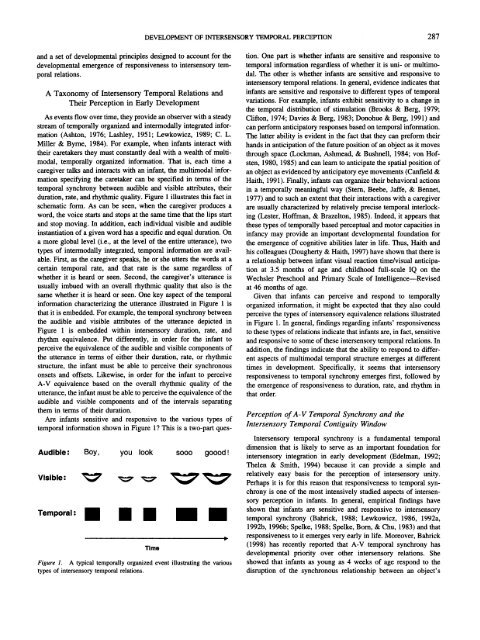 The Development of Intersensory Temporal Perception: An ...