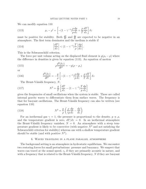 AST242 LECTURE NOTES PART 5 Contents 1. Waves and ...