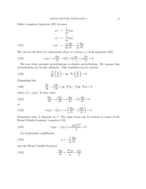 AST242 LECTURE NOTES PART 5 Contents 1. Waves and ...