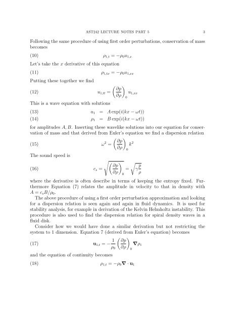 AST242 LECTURE NOTES PART 5 Contents 1. Waves and ...